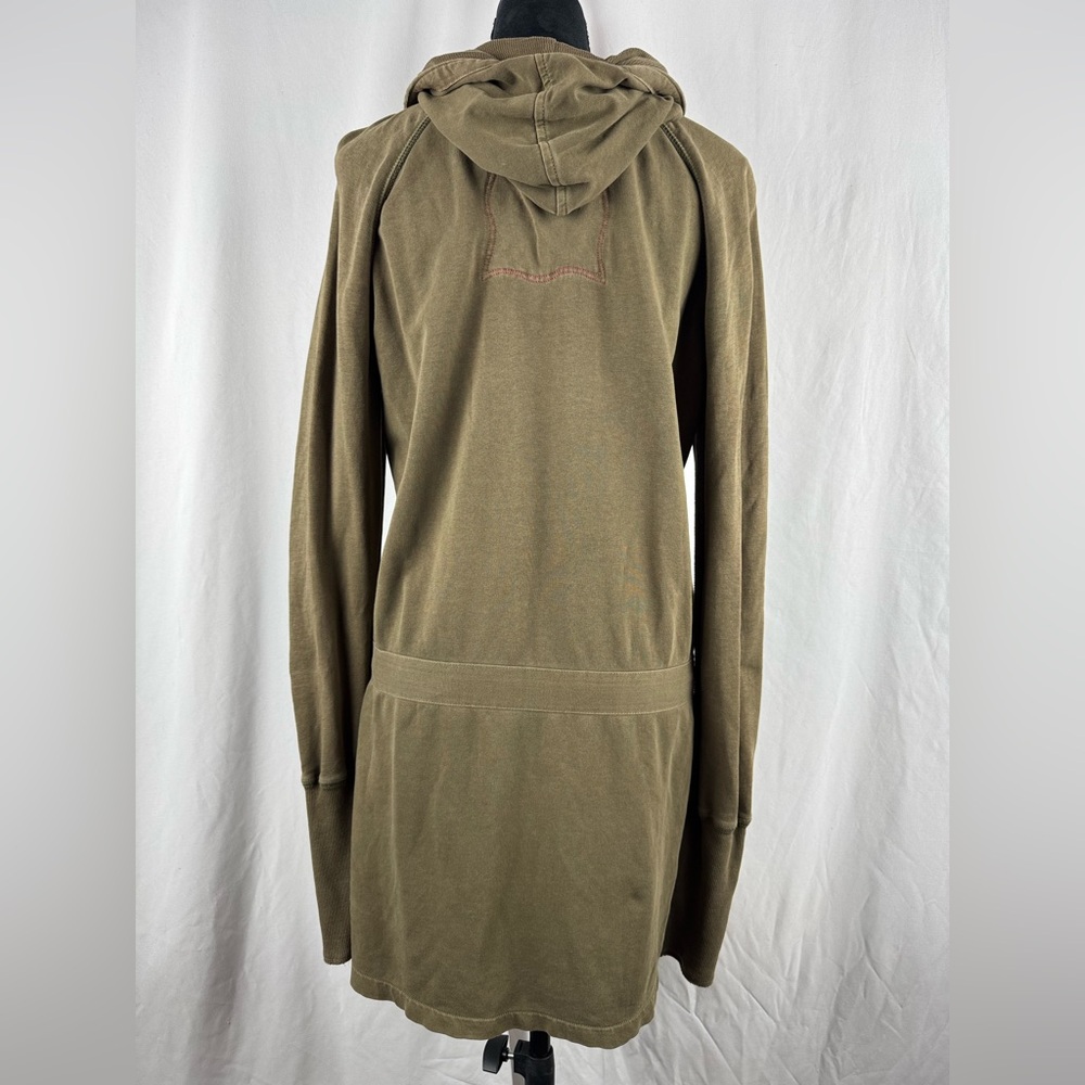 GAP Green Zippered Hoodie w/Pockets and Adjustable Waist - Picture 3 of 9